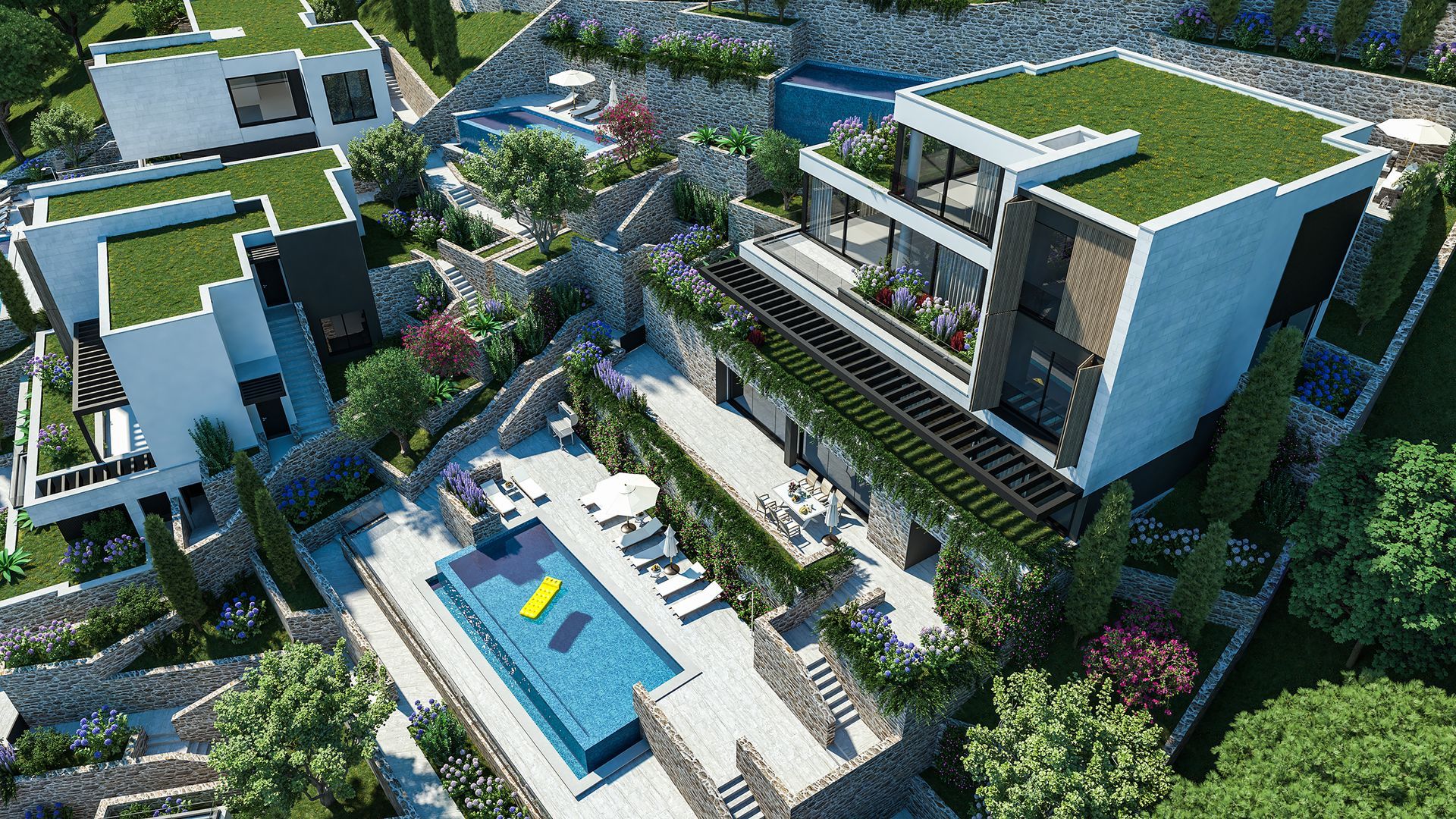 Luksuzna vila u novom kompleksu u Tivtu, Donja Lastva, sa pogledom na more, privatnim bazenom i podzemnom garažom!  (VILA C) - Amfora Real Estate