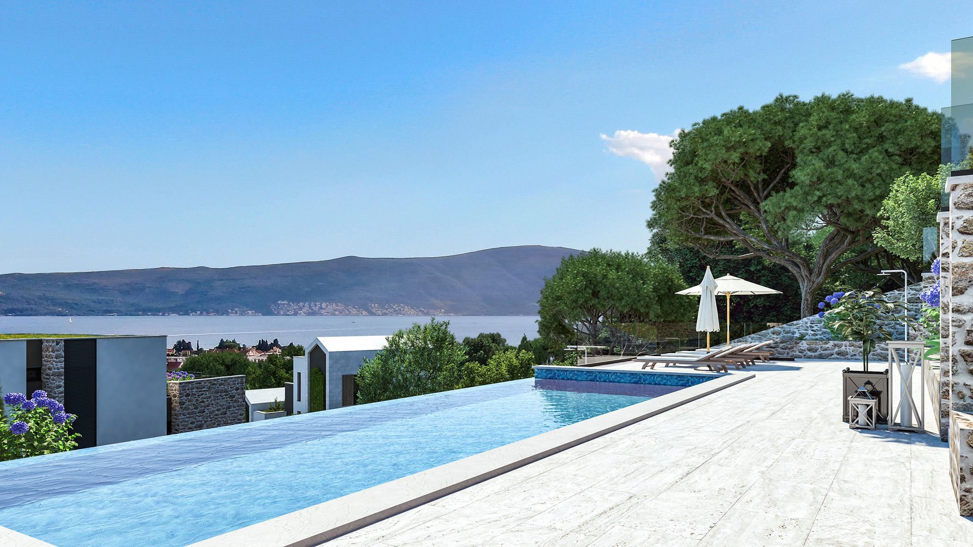 Luksuzna vila 560m2 u novom kompleksu u Tivtu, Donja Lastva, sa pogledom na more, privatnim bazenom i podzemnom garažom! - Amfora Real Estate
