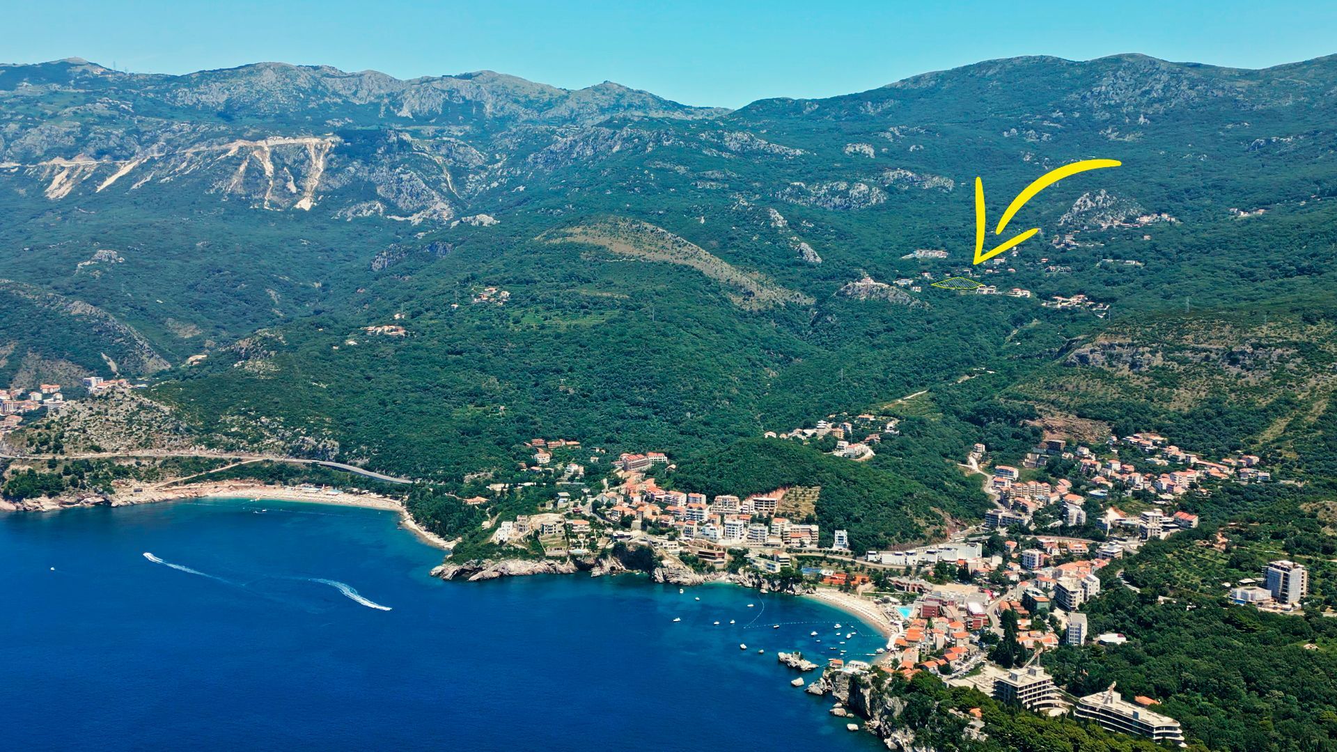 Urbanizovano zemljište od 732 m² sa panoramskim pogledom na more u Kuljačama, Budva - Amfora Real Estate