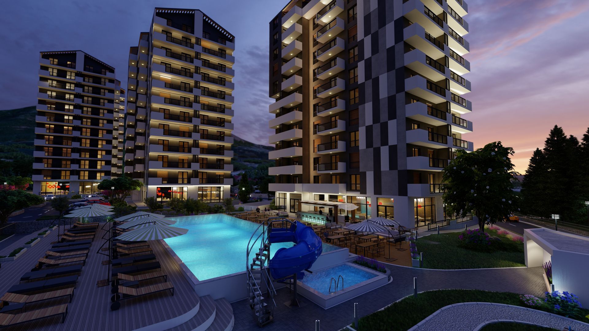 Prodaja dvosobnog stana 73m² u novom luksuznom kompleksu sa bazenom, SPA centrom i panoramskim pogledom na more – Bjeliši, Bar - Amfora Real Estate