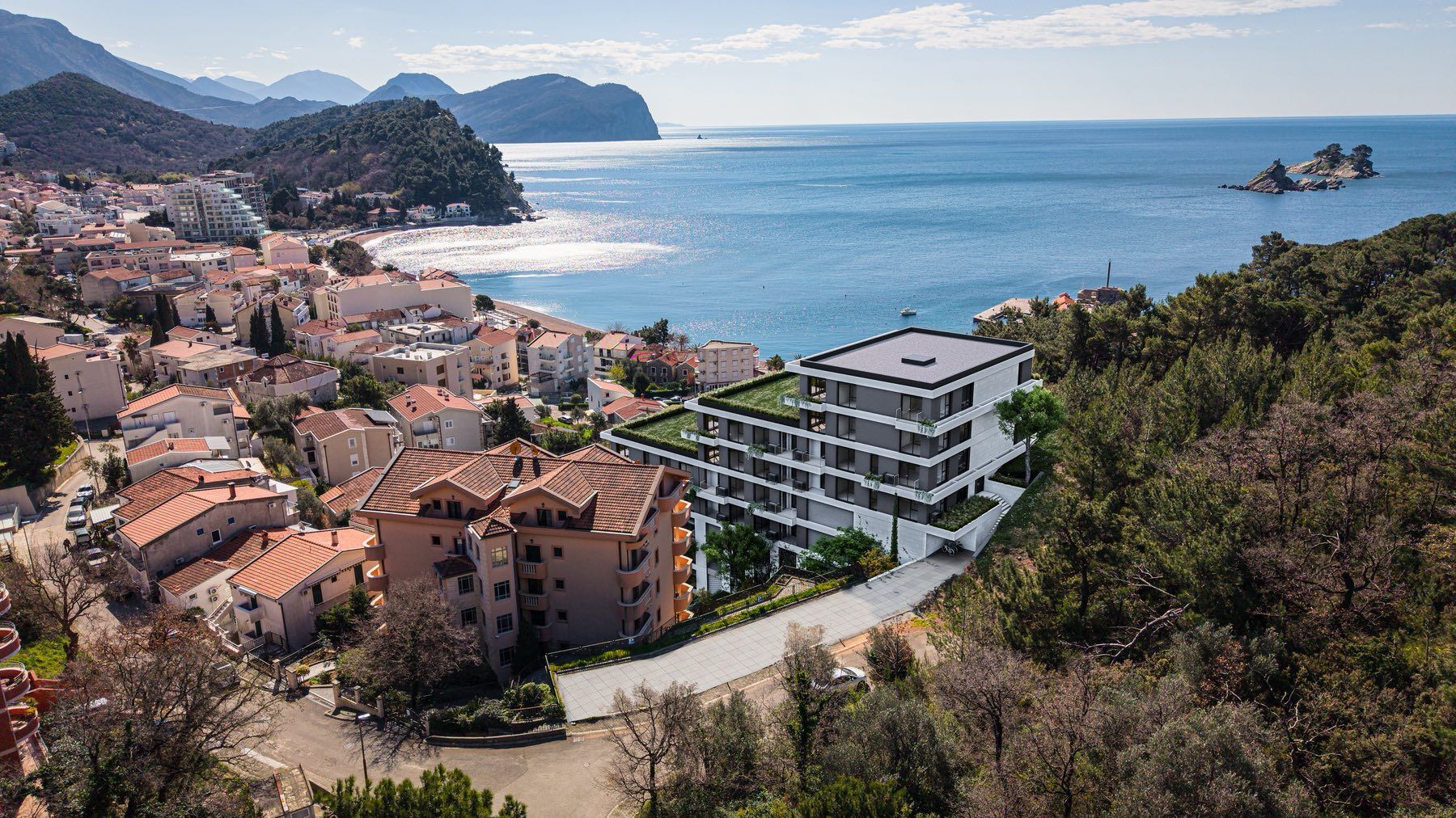 Prodaja jednosobnog stana 51.80m² u novom kompleksu u izgradnji – Petrovac, Budvanska rivijera | 150 m od mora - Amfora Real Estate